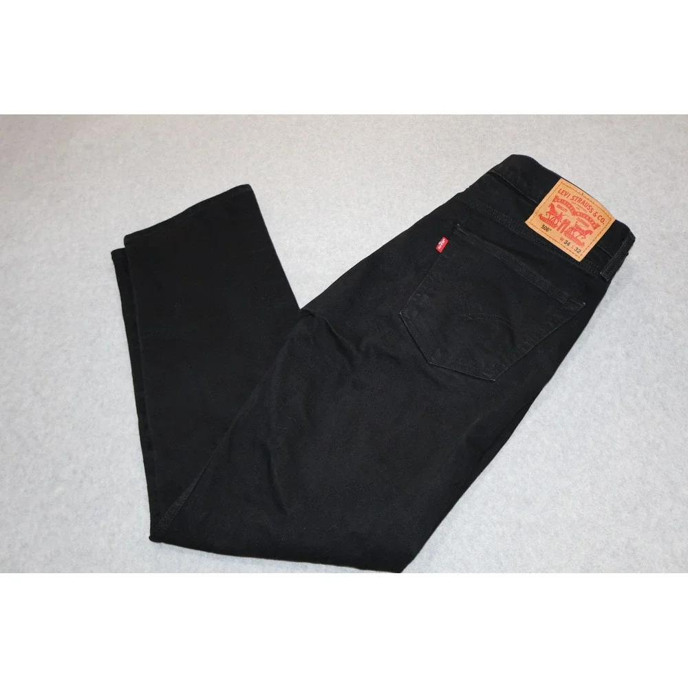 Levi's Strauss & Co. 506 Men 34x32 Black Straight Leg Regular Fit Jeans